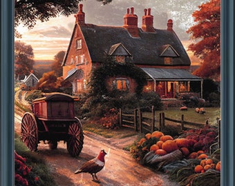 Vintage Farmhouse Cross Stitch Pattern: Full Coverage Animals (Digital Download)