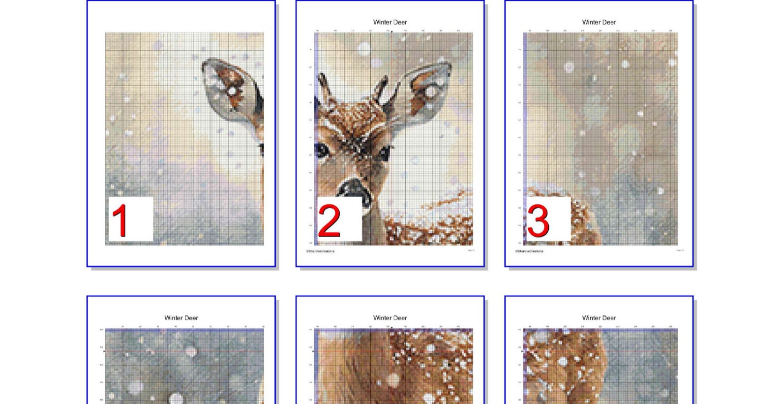 Winter Deer Counted Cross Stitch Pattern ** Digital | Printable ** - Etsy