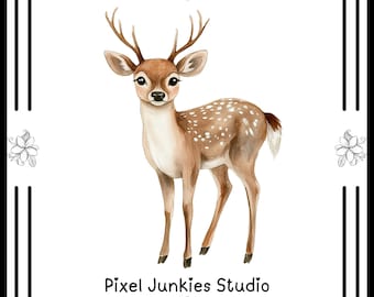 Deer Clipart Bundle: Animal Graphics (JPG, PNG). Personal Use. Commercial Use. High Quality.