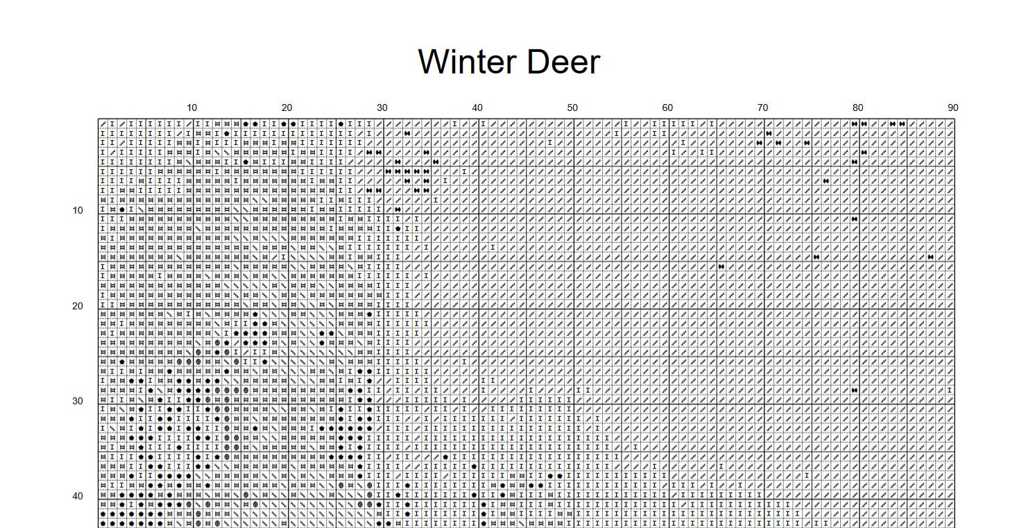 Winter Deer Counted Cross Stitch Pattern ** Digital | Printable ** - Etsy