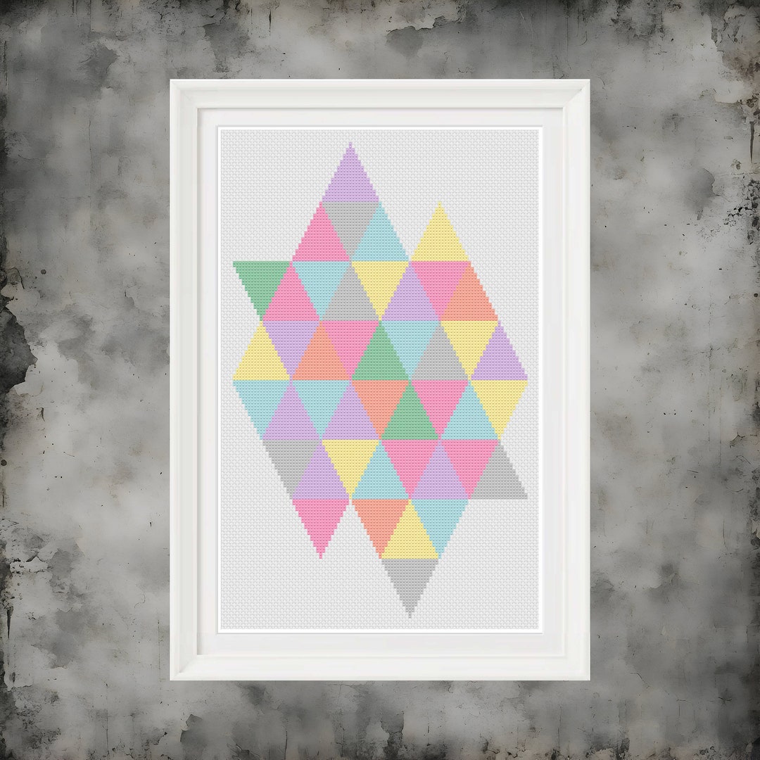 Geometric Triangle Cross Stitch Pattern - Etsy image.