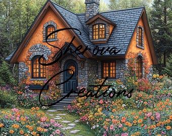 Watercolor Landscape Clipart Bundle: Cottagecore Wall Art (JPG)