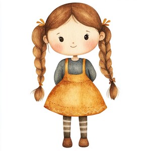 Bundle de cliparts portrait de jeune fille, art mural, aquarelle imprimable, JPG PNG de haute qualité, créations en papier, journal indésirable, faire-part, mariage, carte