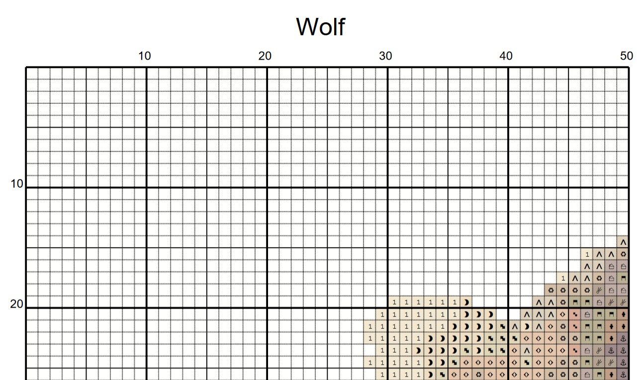 Wolf Counted Cross Stitch Pattern ** Digital | Printable ** - Etsy