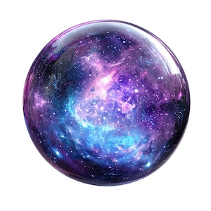Pacote com 10 clipart de bola de cristal em aquarela de alta qualidade, imagem de diário de lixo para impressão, galáxia cósmica, download instantâneo de gráfico JPG PNG