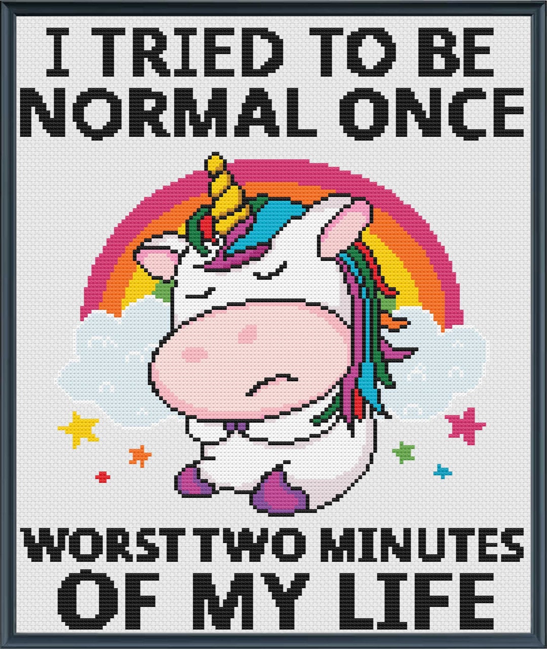 Funny Unicorn Cross Stitch Pattern - DIY Humorous Decor | Pattern ...