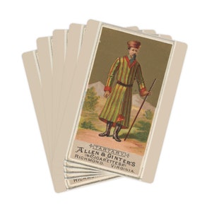 Speelkaarten | Tartaar | Vintage sigarettenruilkaart (1886) | Allen en Ginter | Pokerspel