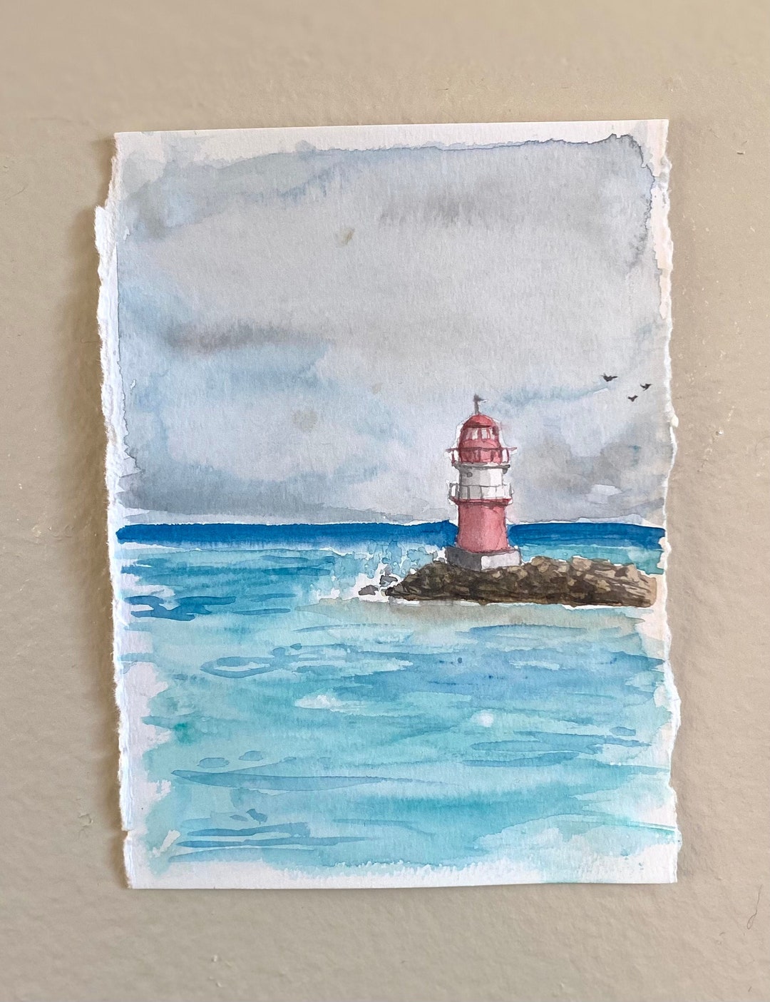 Watercolor Lighthouse Print - Etsy