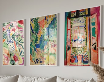 Matisse konsttryckset, vintage fauvismstil, rustikt landskap (digital nedladdning)