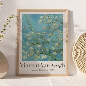Kunstvoller Van Gogh Mandelblüte Kunstdruck, Van Gogh Ausstellung Poster, Vintage Van Gogh Wandkunst, Vangogh Ölgemälde, digitaler Download