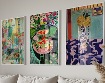 Matisse stilleben konsttryck, färgglad fauvismdekor (digital nedladdning)