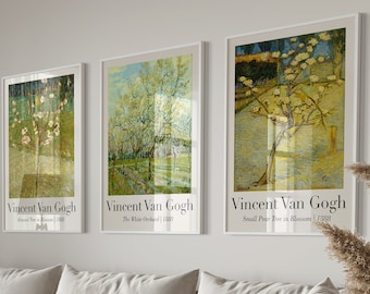 Van Gogh Exhibition Poster Set, Vintage Floral Prints (Digital Download)