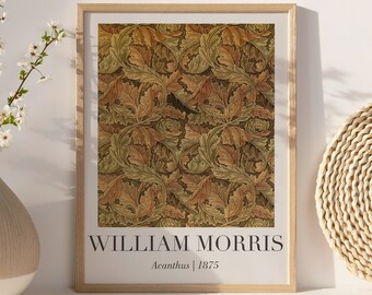 William Morris Acanthus Print, Artful Morris Exhibition Poster, Vintage Floral Tapestry Wall Art, William Morris Decor, Digital Download