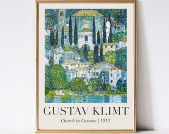Gustav Klimt Printable Wall Art, Vintage Landscape Oil Painting, Art Nouveau Decor, Digital Download