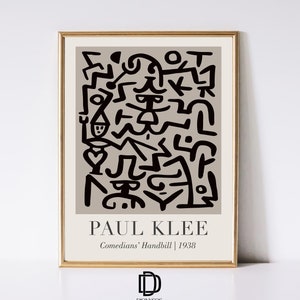 Paul Klee Comedians Handbill Print, Vintage Paul Klee Wall Art, Paul Klee Exhibition Poster, Modern Abstract Wall Art Decor,Digital Download
