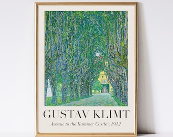 Gustav Klimt Castle Avenue Print, Art Nouveau Decor (Digital Download)