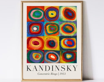 Kandinsky Art Print, Vintage Exhibition Poster, Mid Century Wall Decor (Digital Download)