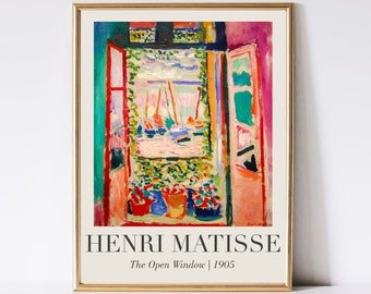 Henri Matisse 'The Open Window' Exhibition Poster, Fauvism Wall Art (Digital Download)