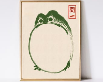 Japanese Matsumoto Hoji Frog Print, Vintage Ukiyo-e Poster (Digital Download)