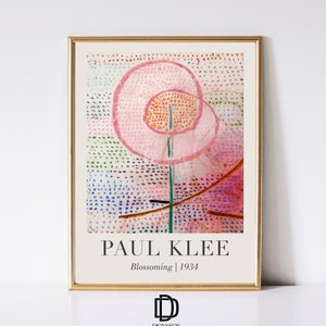 Paul Klee Printable Wall Art, Blossoming Flower Art Print, Vintage Exhibition Poster, Floral Painting, Abstract Wall Decor, Digital Download