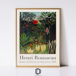 Henri Rousseau Dschungel Landschaft druckbare Kunst, Vintage Ausstellung Plakat, äquatorialen Dschungel Druck, tropische Wand-Dekor, digitaler Download