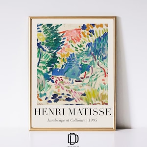 Impression paysage Henri Matisse à Collioure, affiche d&#39;exposition imprimable, art mural Matisse vintage, affiche d&#39;art Matisse, téléchargement numérique