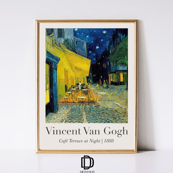 Vincent Van Gogh Cafe Terrace at Night Print, Van Gogh Exhibition Poster ,Vintage Van Gogh Wall Art, Printable Wall Decor, Digital Download