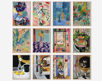 Henri Matisse Gallery Art Set of 12, Fauvism Wall Decor  (Digital Download)