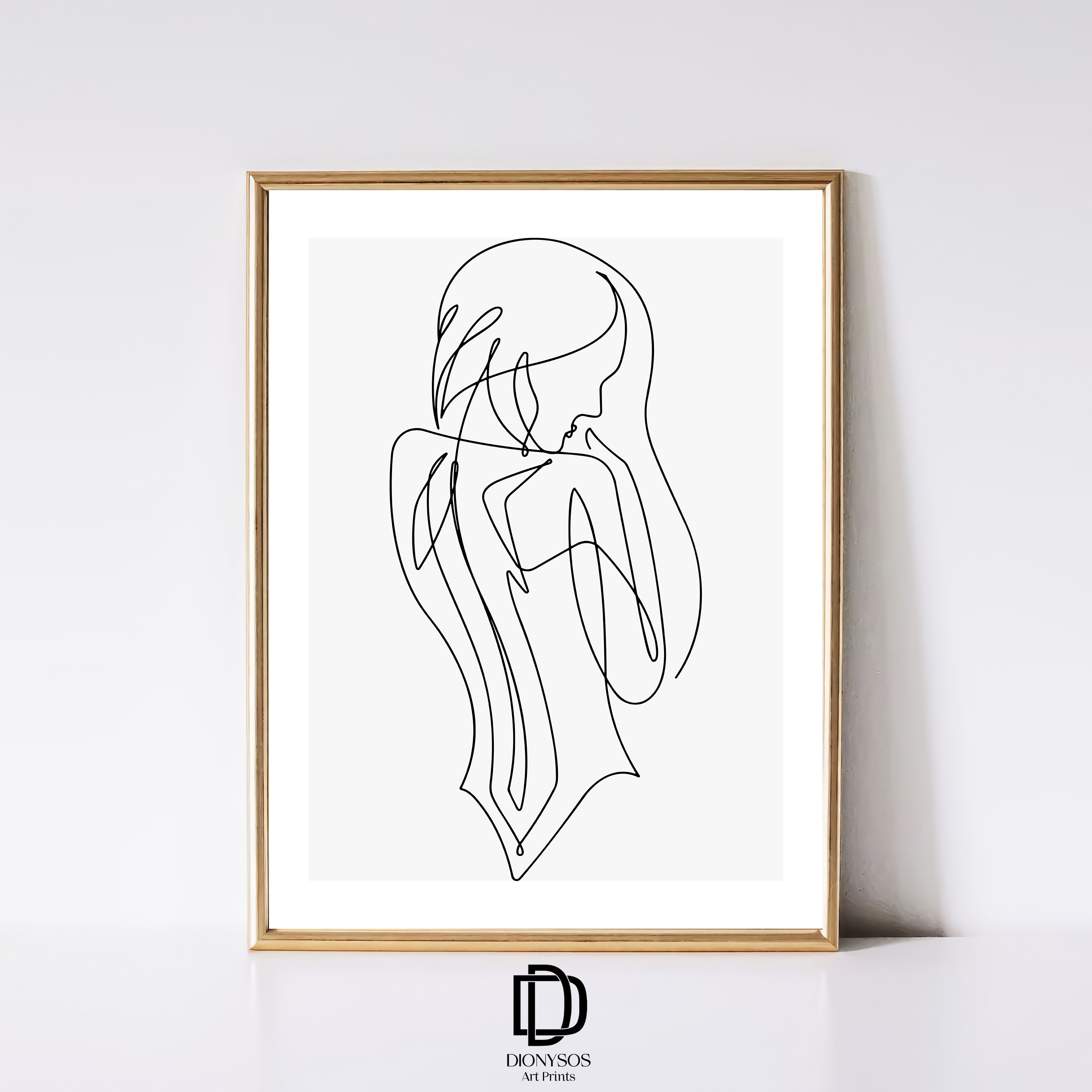 Minimalist Woman Line Art Print, Abstract Female Figure (digital ...
