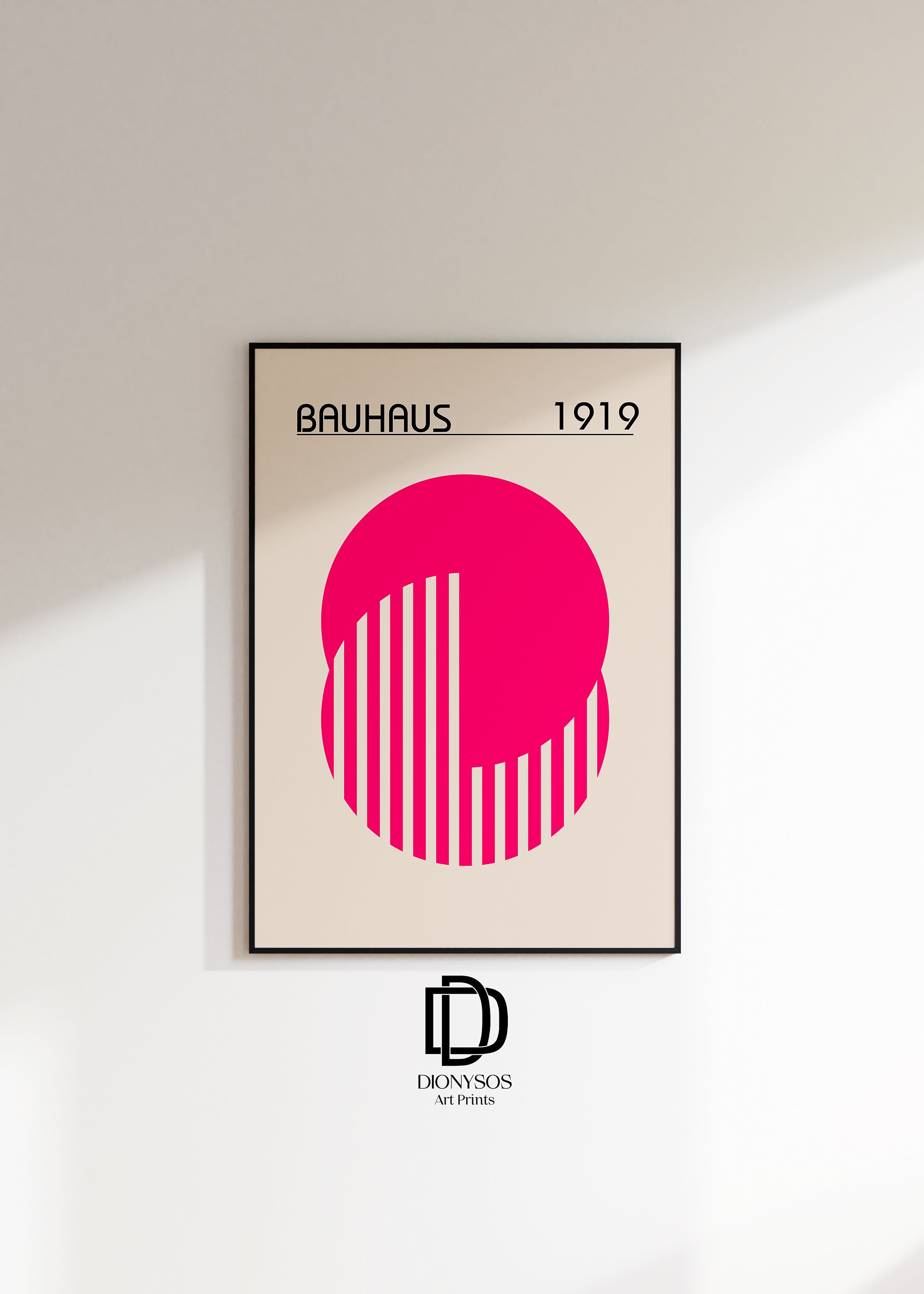 Pink Bauhaus Set of 3 Poster Print Minimalist Retro Wall Art - Etsy UK