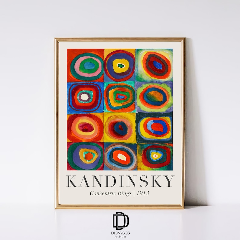 Kandinsky Rings Kandinsky Art Print, Vintage Exhibition Poster, Mid Century Wall Decor ...