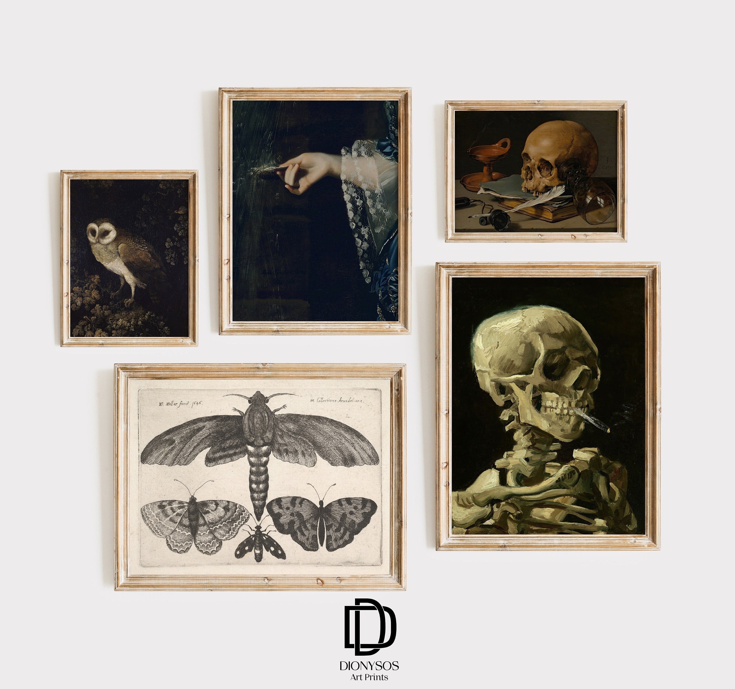 Dark Academia Gallery Printable Wall Art, Moody Gothic Poster Set of 5, Vintage Spooky Print, Rustic Halloween Decor, Digital Download