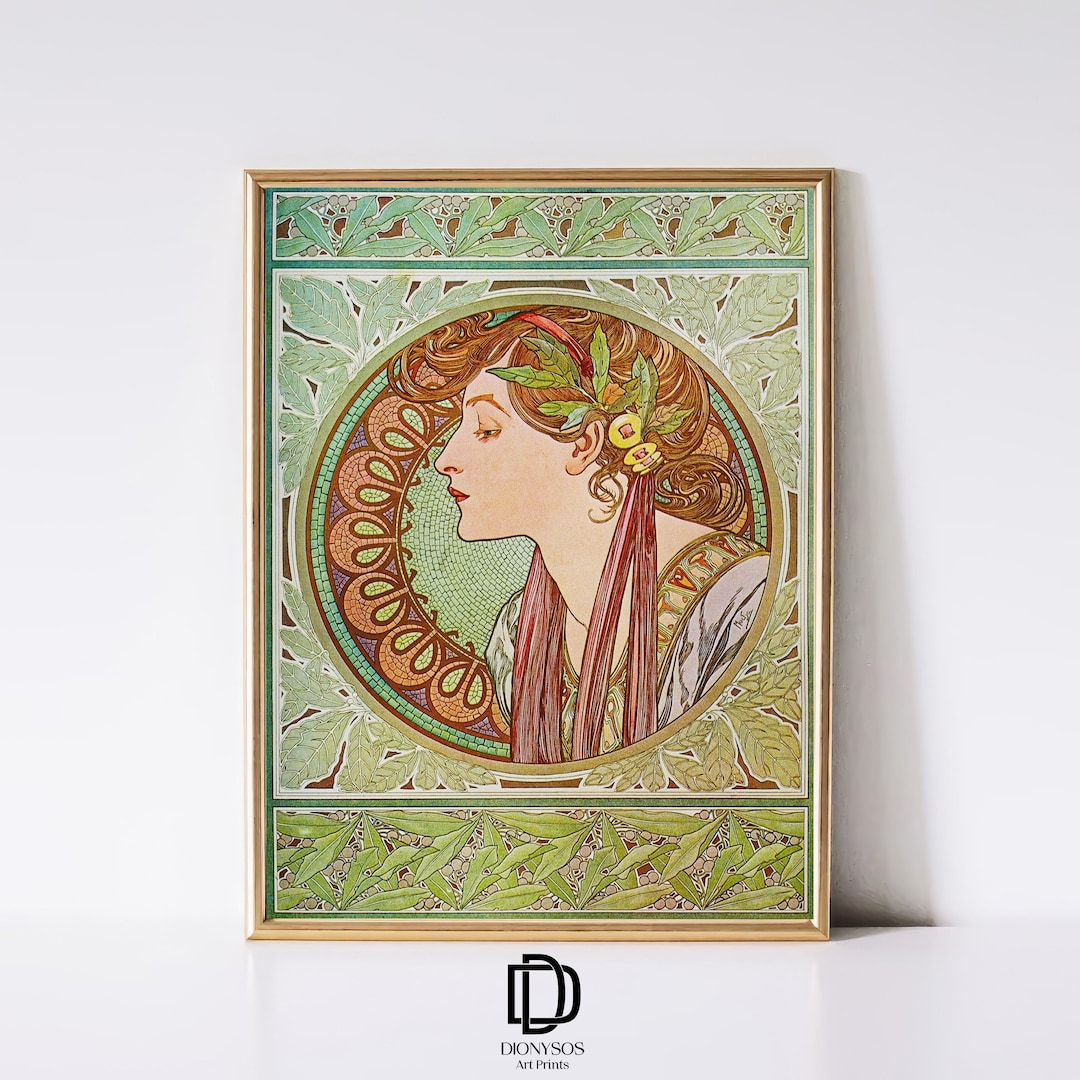 Artful Alphonse Mucha Print, Vintage Mucha Ivy Wall Art, Art Nouveau ...