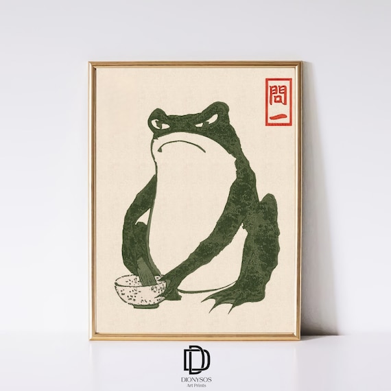 Japanese Matsumoto Hoji Frog Print, Vintage Ukiyo-e Poster (Digital Download)