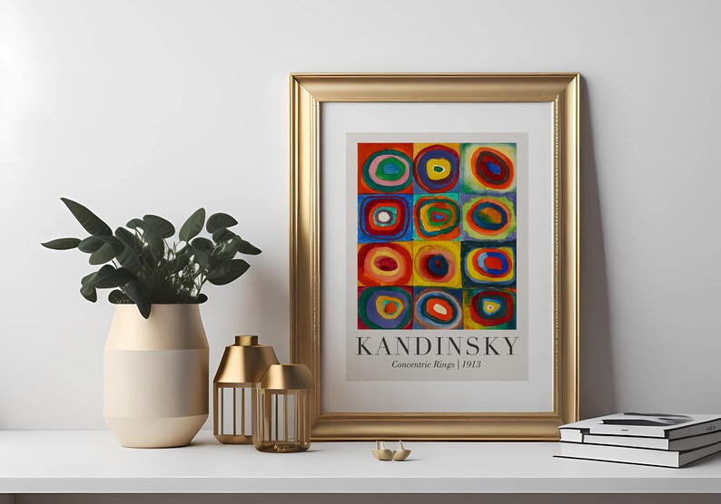 Kandinsky Rings Kandinsky Art Print, Vintage Exhibition Poster, Mid Century Wall Decor ...