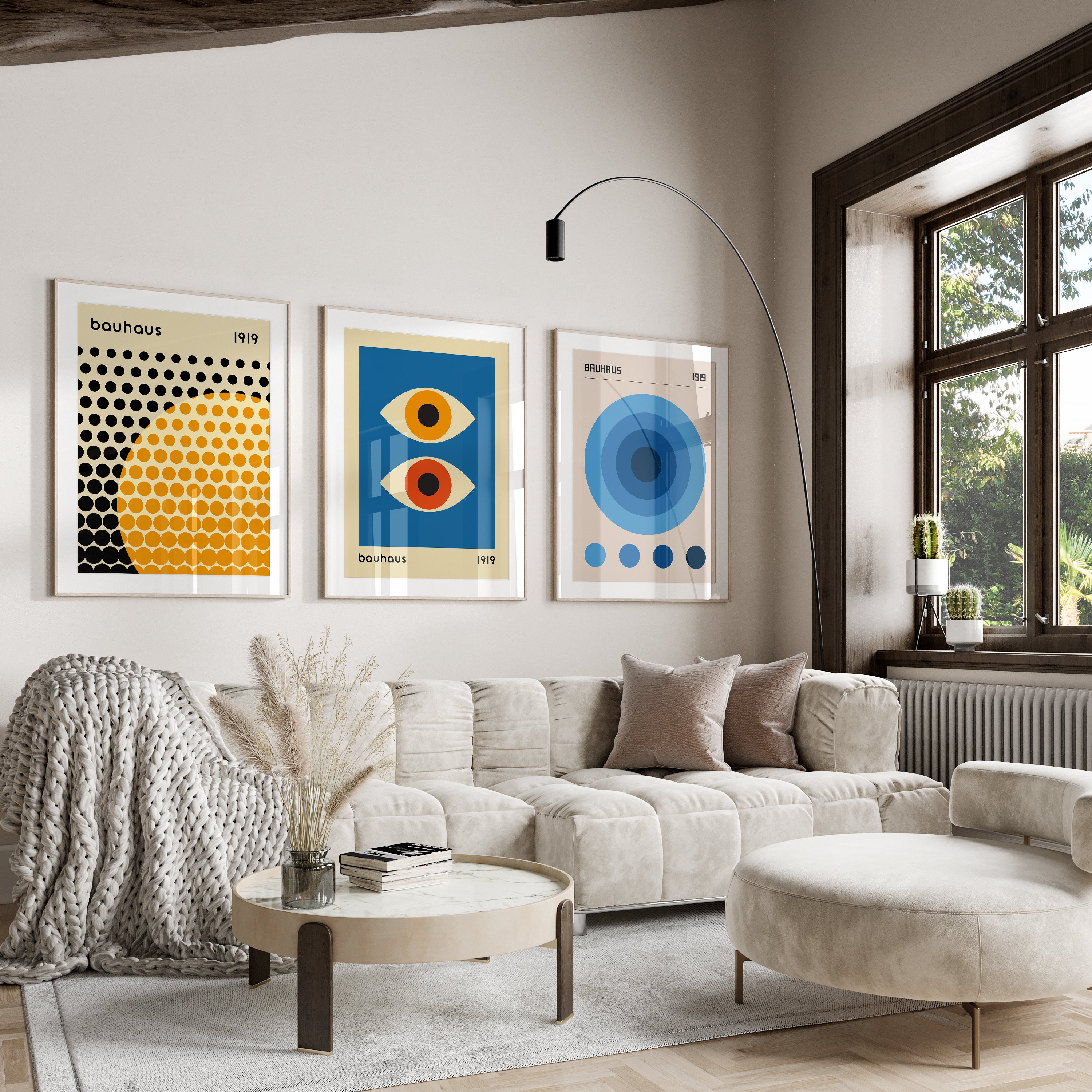 Bauhaus Exhibition Poster Set, Geometric Wall Art (digital Download ...