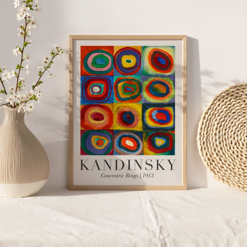 Kandinsky Rings Kandinsky Art Print, Vintage Exhibition Poster, Mid Century Wall Decor ...