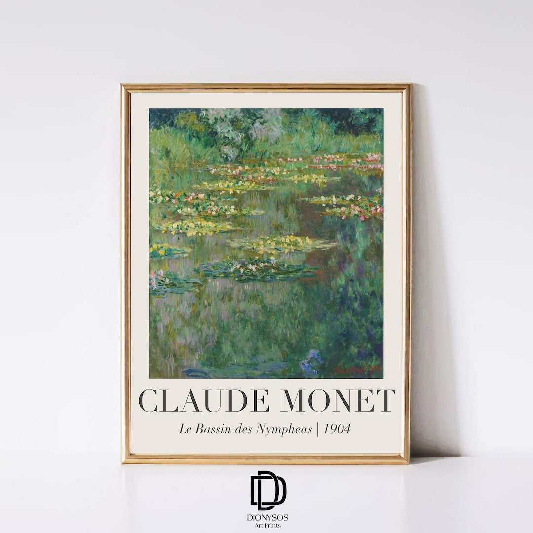 Claude Monet Water Lilies Print Vintage French Country Wall Art