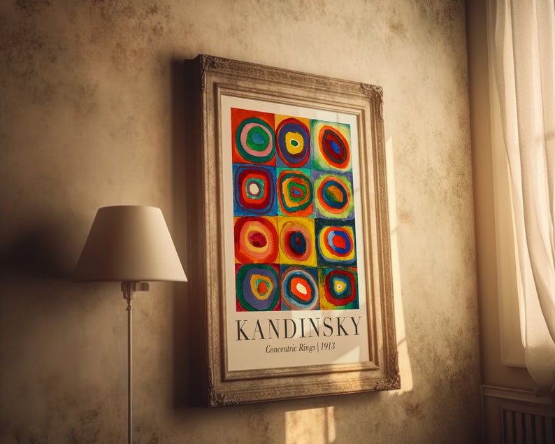 Kandinsky Rings Kandinsky Art Print, Vintage Exhibition Poster, Mid Century Wall Decor ...