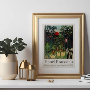 Artful Henri Rousseau Jungle Printable Wall Art, Vintage Exhibition ...