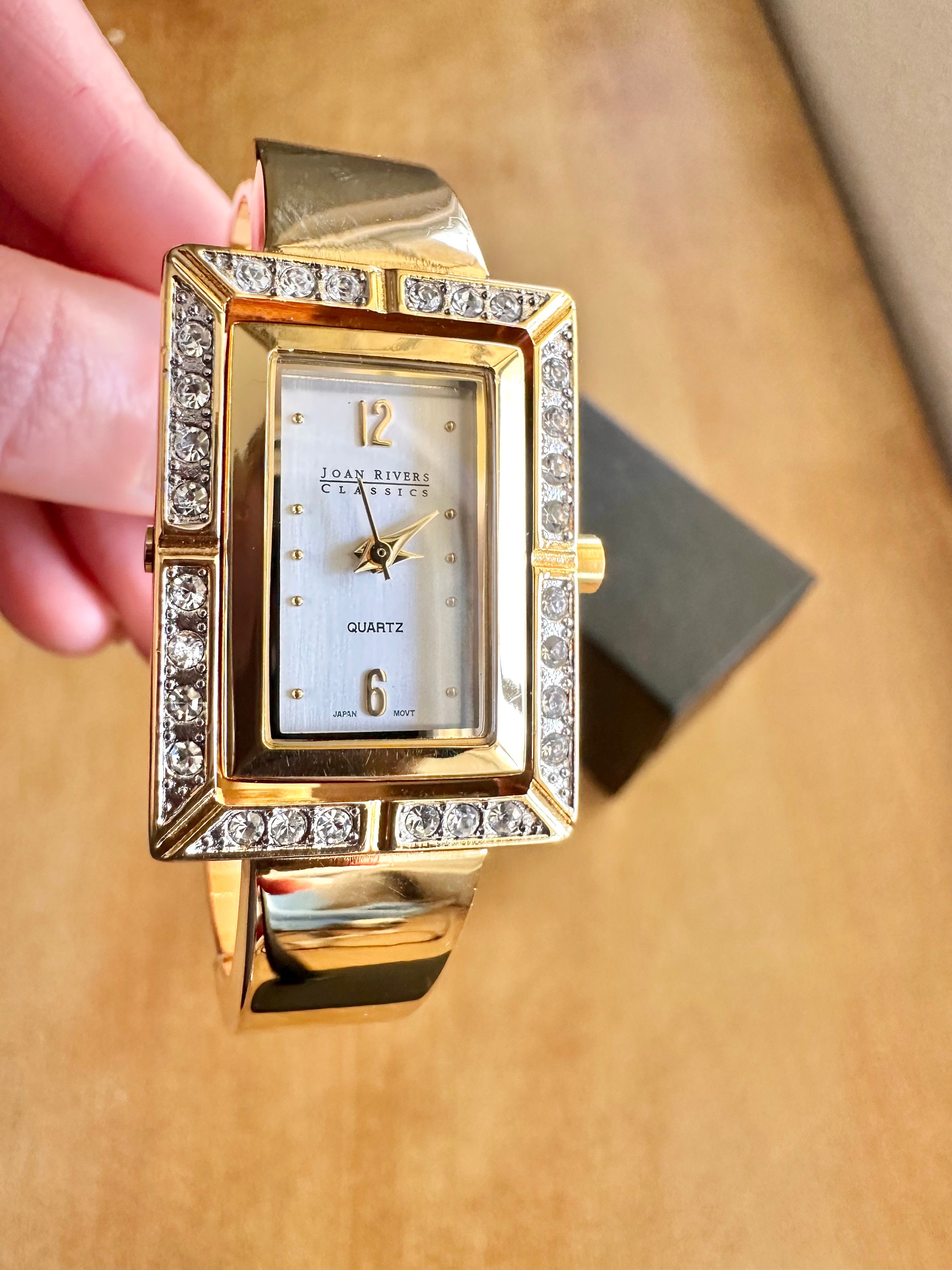 Joan Rivers Classic Crystal Quartz Gold Tone Watch and