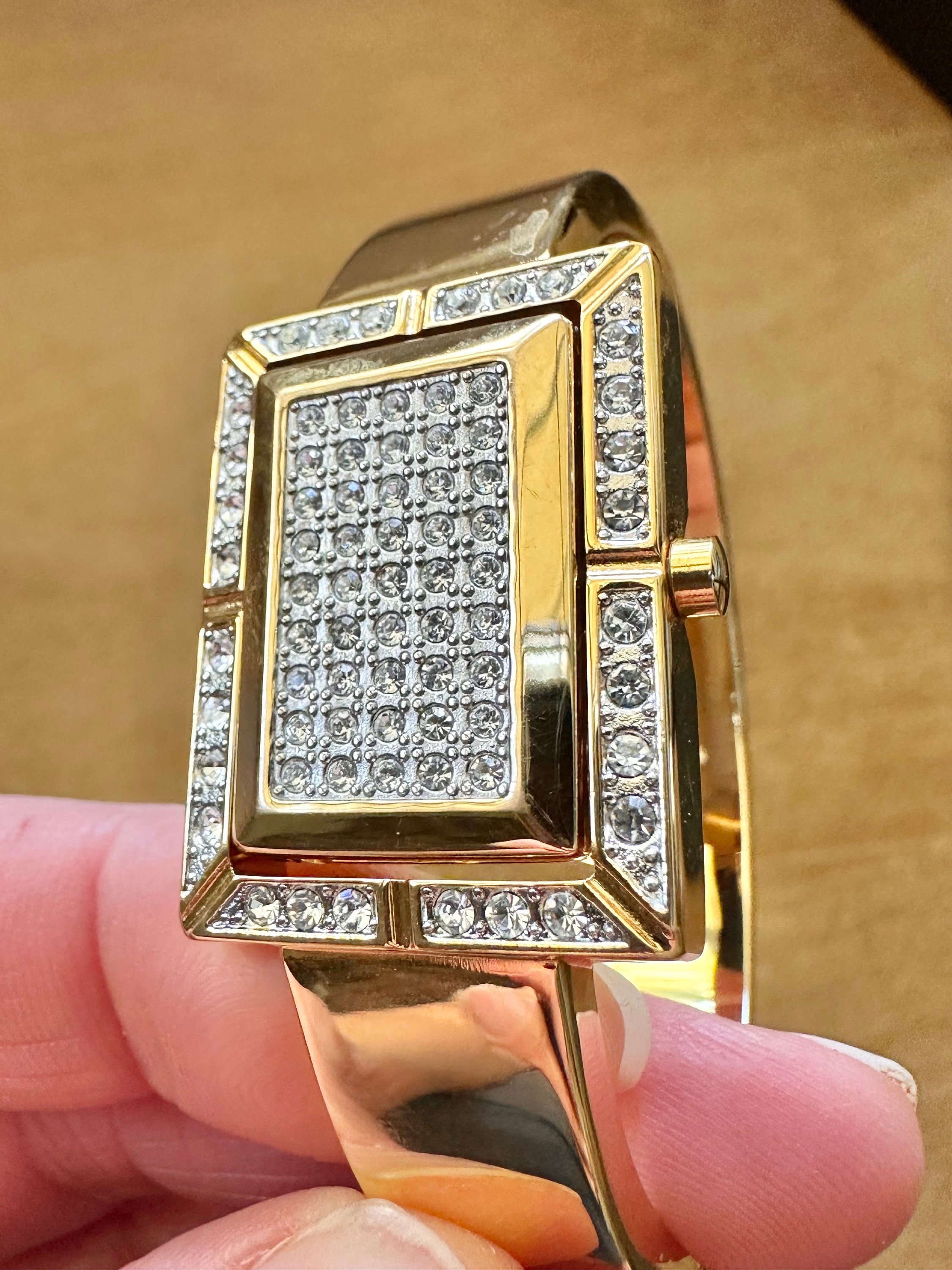 Joan Rivers Classic Crystal Quartz Gold Tone Watch and