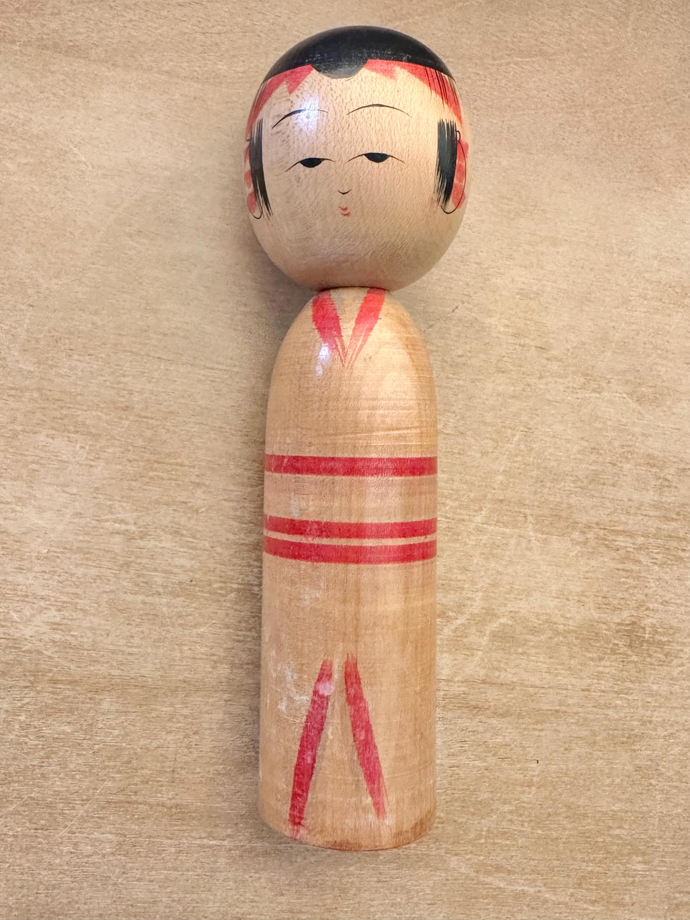 véritable poupée japonaise Kokeshi Yajiro artisanale ancienne signée P250