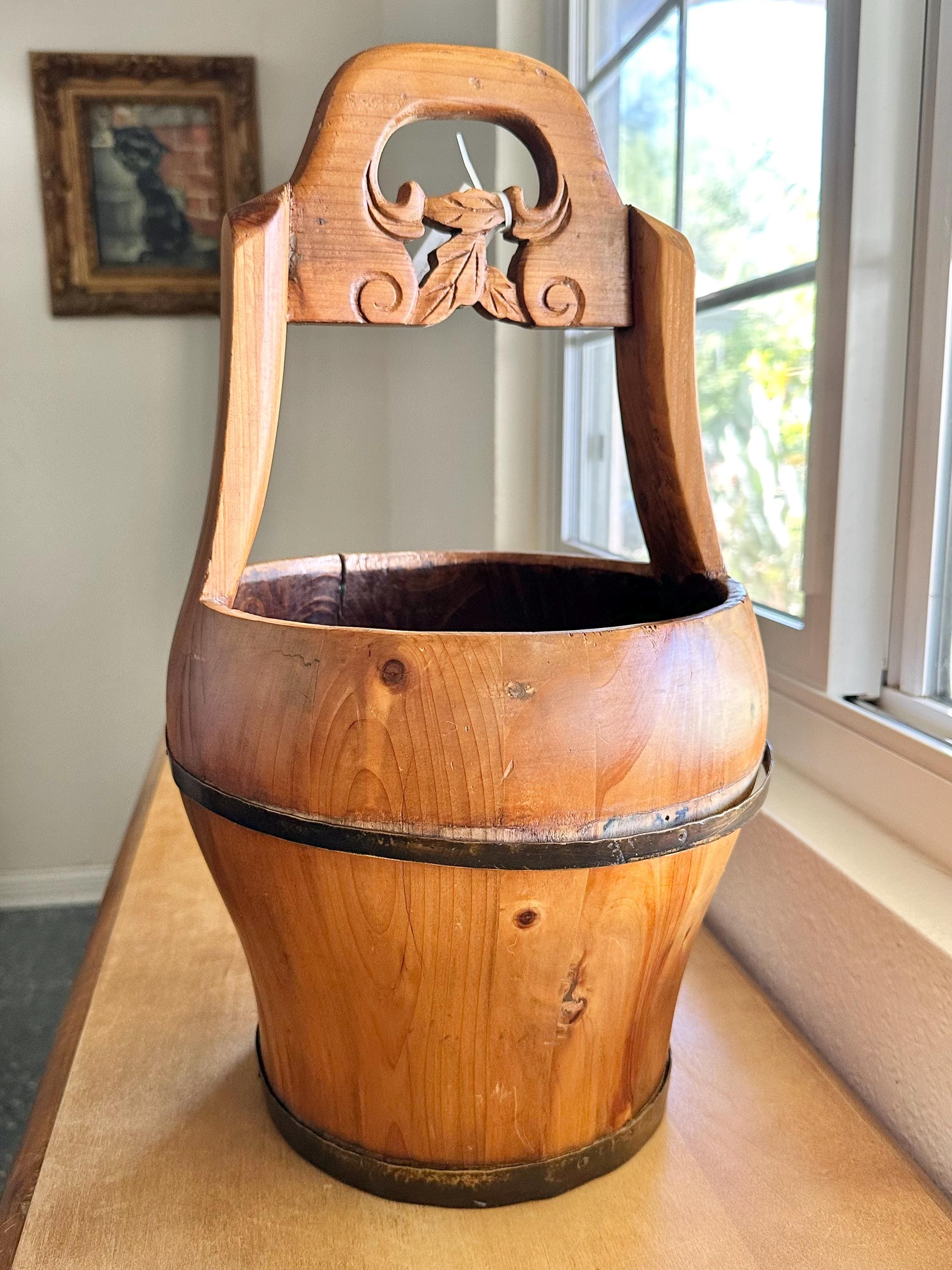 アンティーク　水桶 Antique Water Well Bucket - Etsy