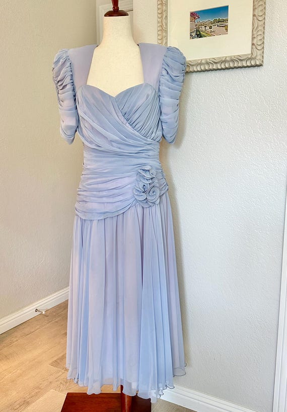 blue dress for baby girl Evianna Satin Maxi Dress - Baby Blue main image 1