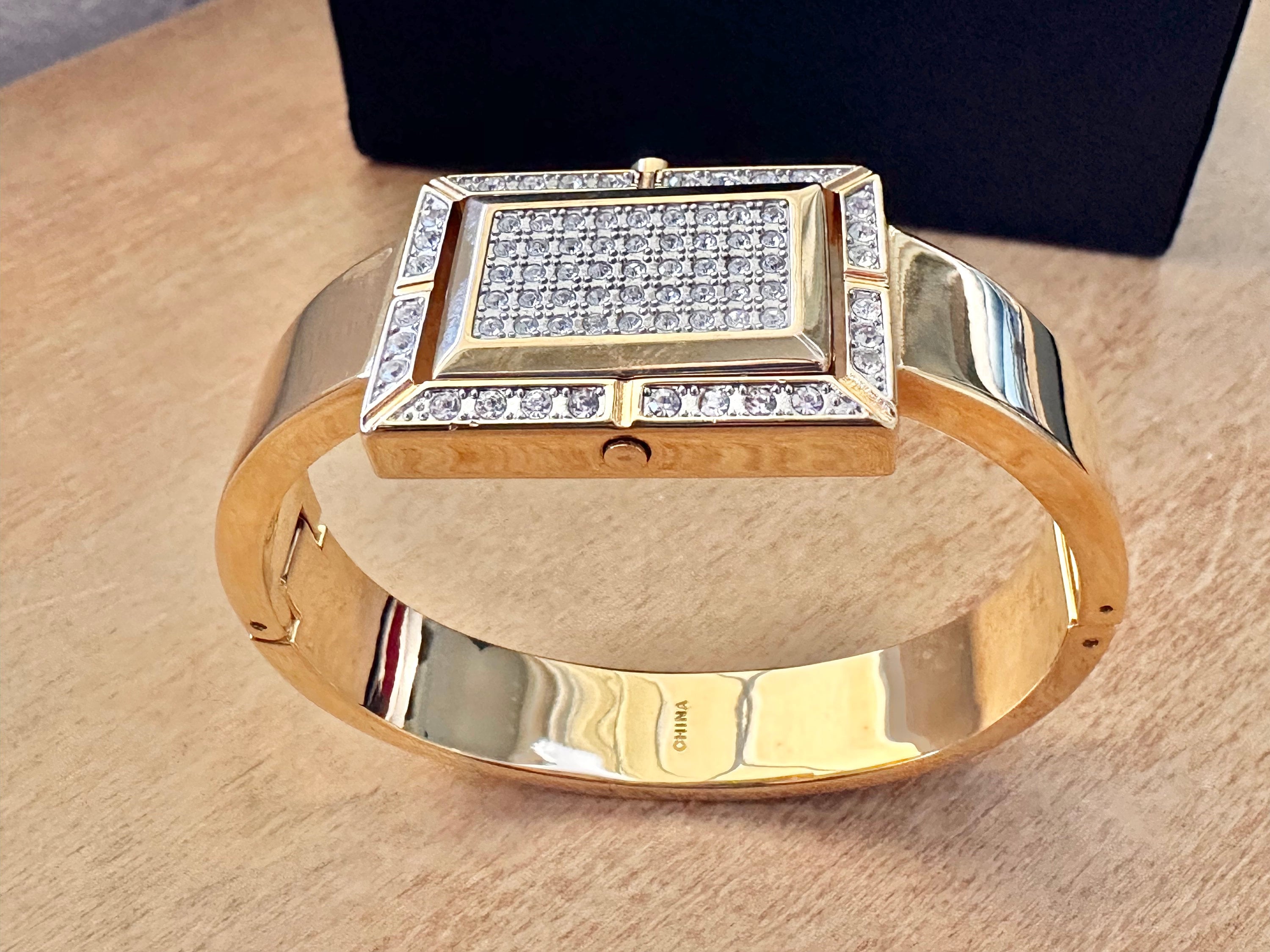 Joan Rivers Classic Crystal Quartz Gold Tone Watch and