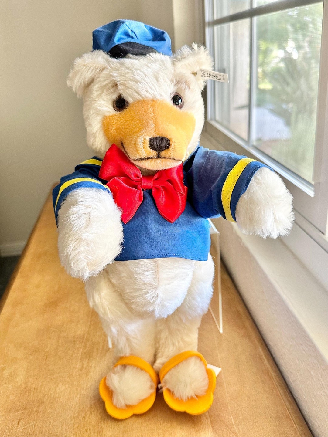 Steiff 1993 Donald Duck Teddy Bear Mohair Plush Figure With