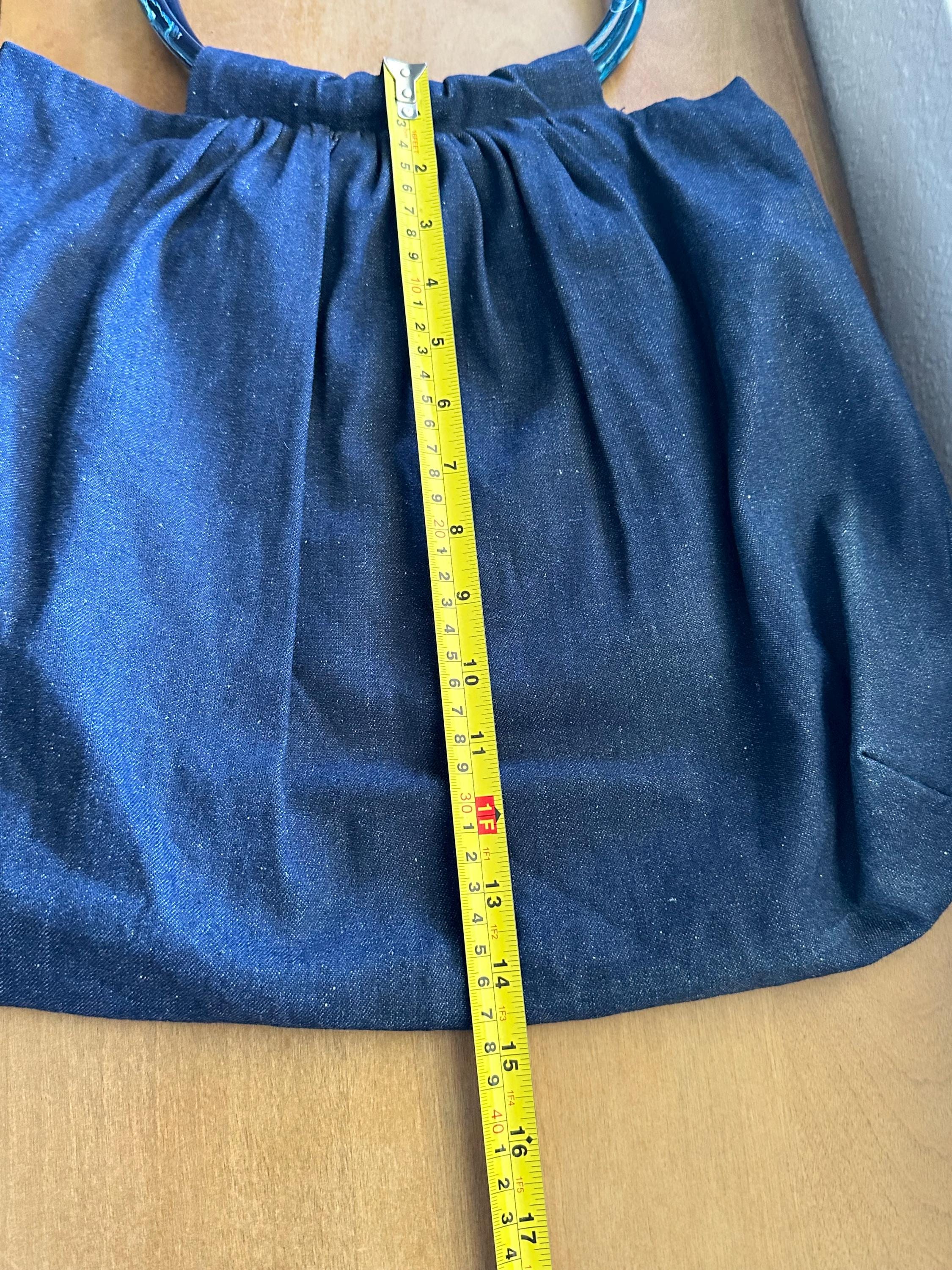 Vintage Denim Hobo Bag: Quilted Star, Marbled Blue Acrylic Handles - Etsy