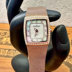 Vintage Pearl Face Leather Watch - Etsy