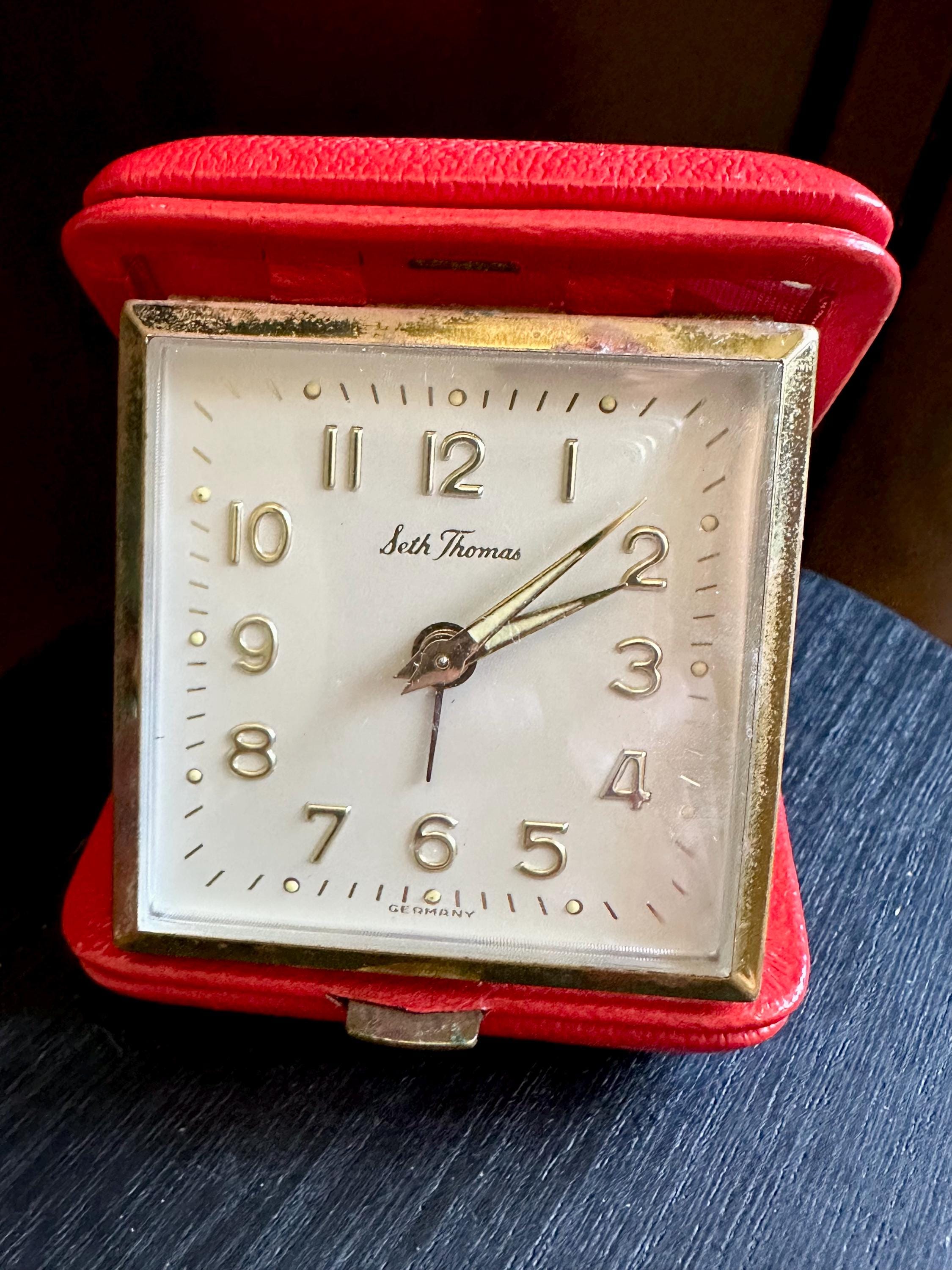 トラベル時計 革ケース アラーム付き アンティーク Leather Travel Clock - Etsy